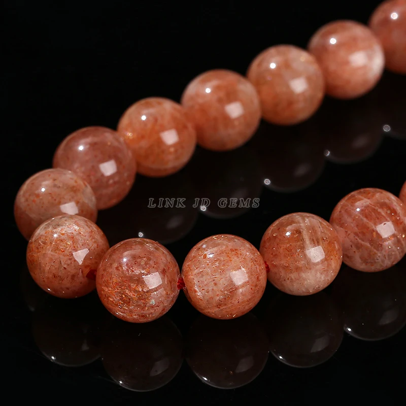 JD Supply 4-10mm Pick Size 5A Natural Gold Sunstone Round Loose Beads Orange Moonstone Beads for Jewelry Making