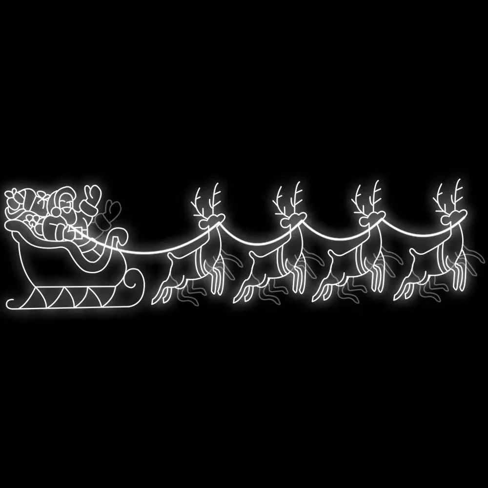 Outdoor christmas displays led outdoor santa sleigh with reindeer