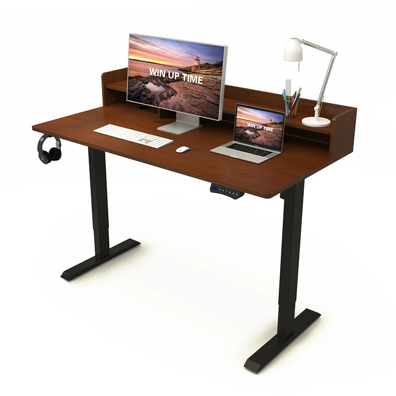 Stable & Durable Electric Lift Table with Bookshelf Made of Density Board for Home Hospitals Various Places Hospital Furniture