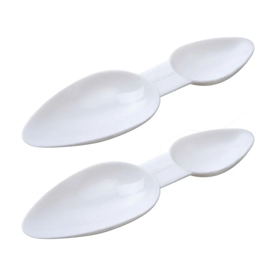 White 2.5ml to 5ml Plastic Dosage Double End Spoons