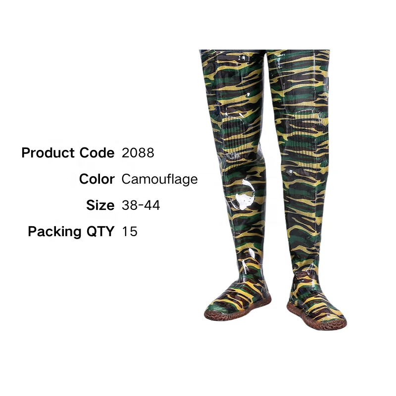 Green Waterproof Camouflage Integrated Planting Fishing Farm Jungle Adventure Boots Rice Paddy Boots