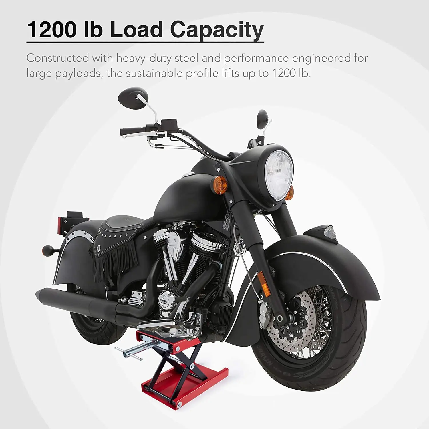 1100 LB Motorcycle Lift Center Scissor Lift Jack Wide Flat Hoist Stand Bikes ATVs Garage Repair Stand