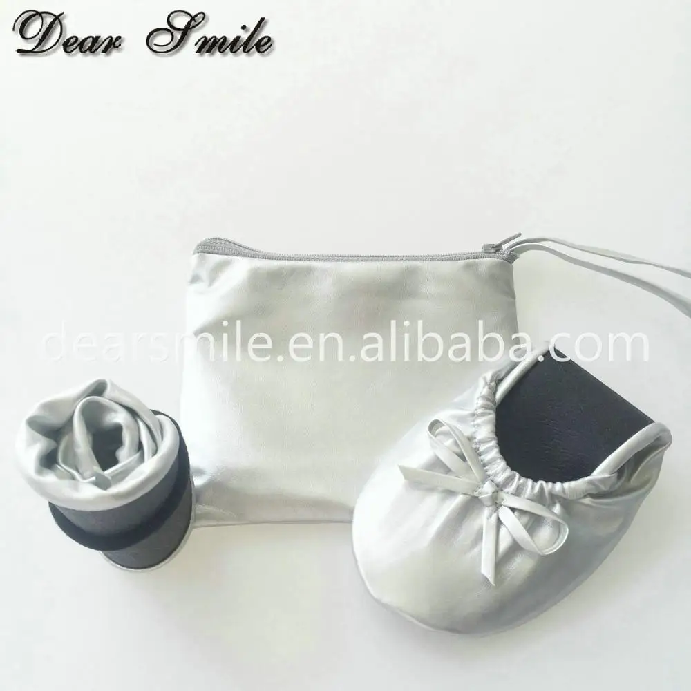 RTS ! Wholesale popular women foldable shoes fold up ballerina ballet flat shoes free shipping