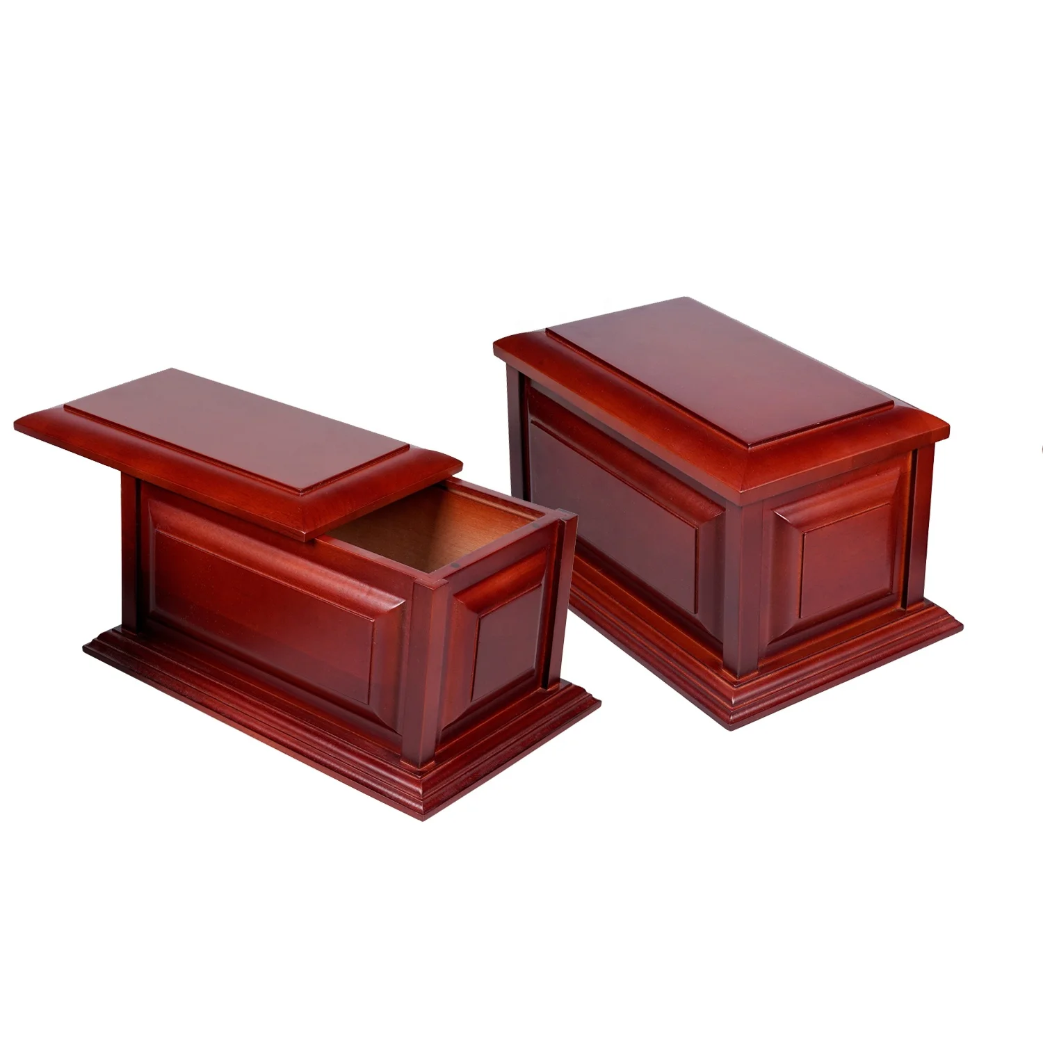 100% Birch Solid Wood Cremation Urns Custom Design Large Adult Funeral Urn