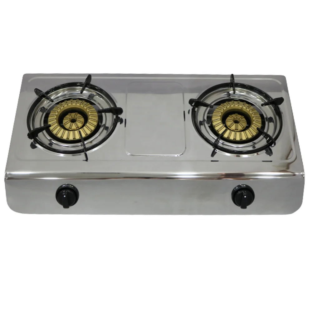 Low Price Gas Burner Stainless Steel Body Double Cast Iron Burner 2 burner Gas Cooktop Products Manufacturers