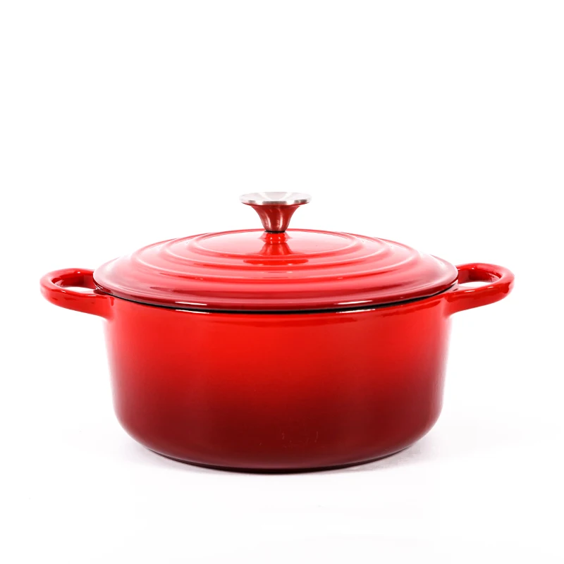 Customized Logo  cast iron enamel cooking soup stock dutch oven pots casserole cookware sets