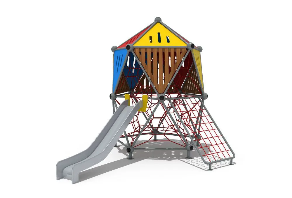 Safety Construction Bridge Tunnel Swing Reinced Jungle Pyramid Tower Outdoor Rope Climb Net Playground For Child