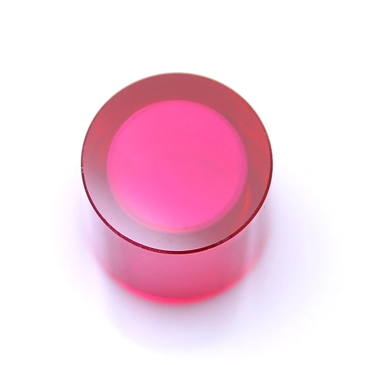 Customized Large Hole Cylinder Loose Rose  Ruby Corundum Gemstones Synthetic Ruby Corundum Stone Manufacturer Prices