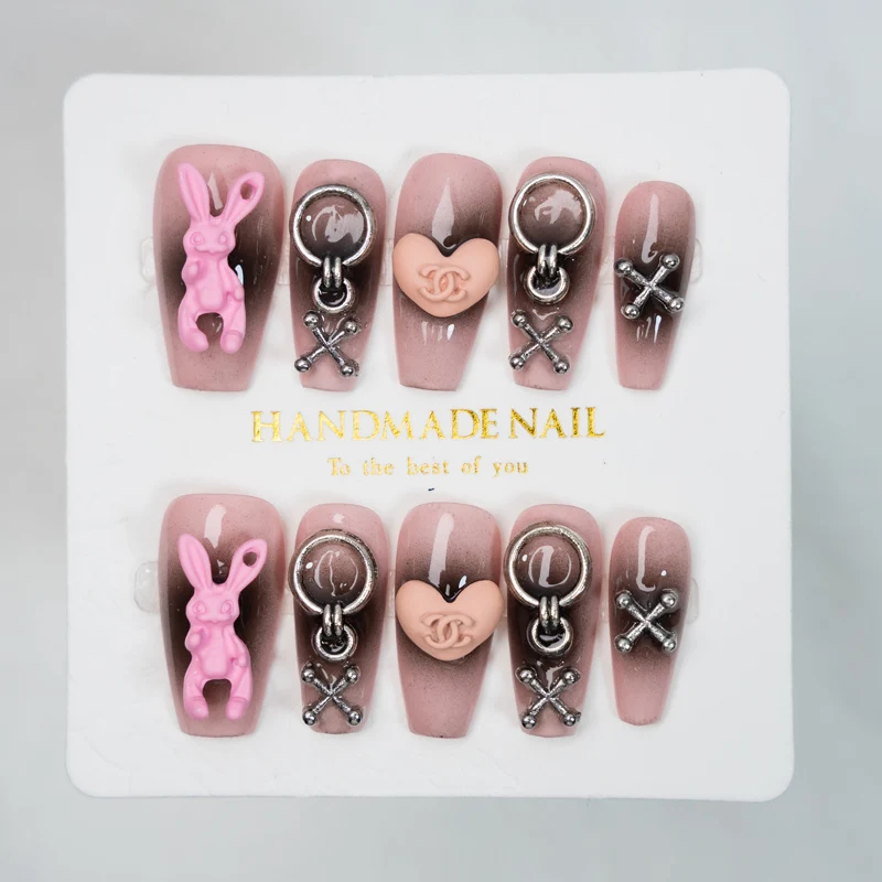New Arriving Ballerina French Full cover stick on nails artificial fingernails gel Art women