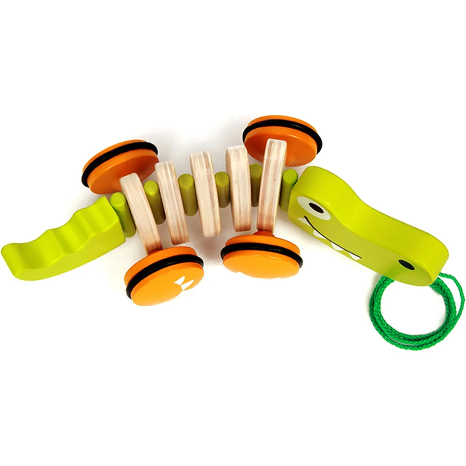 Walk-A-Long Croc Toddler Wooden Pull Along Toy Toddlers 1-3 Pull String Toy Toddler Push for Walking Pull Along Car Toys