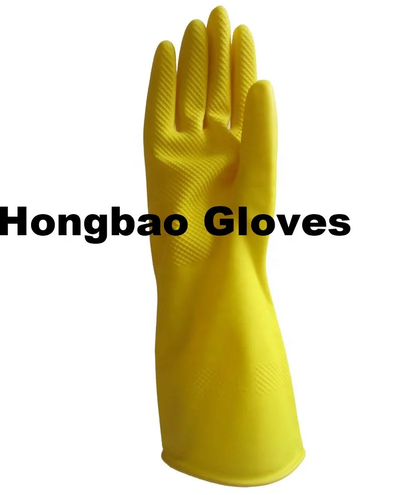 
70g cotton lined lining latex gloves girls in rubber glove high quality cleaning kitchen washing glove 