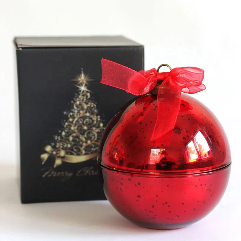 Christmas gift glass candle jars christmas ball candle cup christmas candle jars