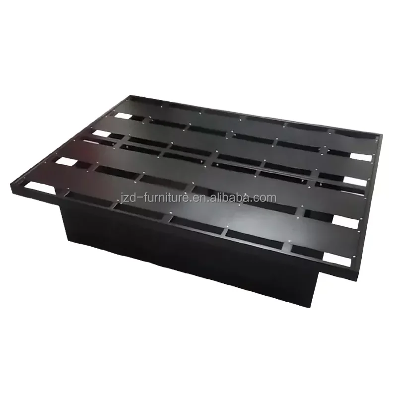 Modern Design Black Metal Platform Bed Frame Easy Assembled Space Saving Furniture Hotel Bedroom School King Queen Size Options