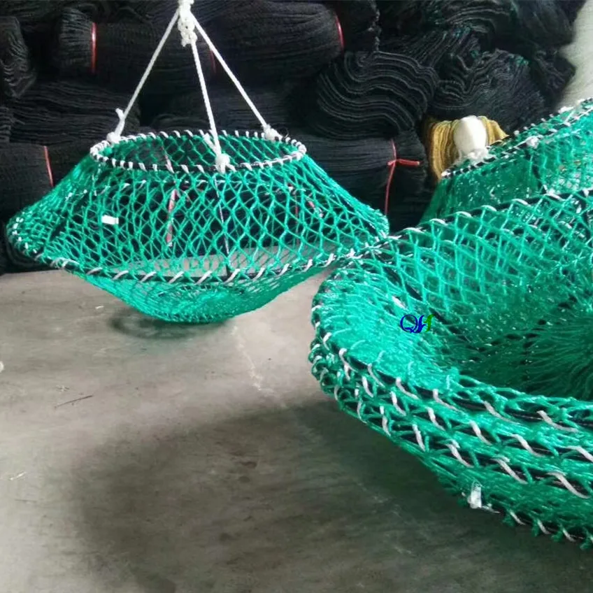Aquaculture Trap Plastic Coated Folding crab net catch bait folding fishing Crab traps for sale