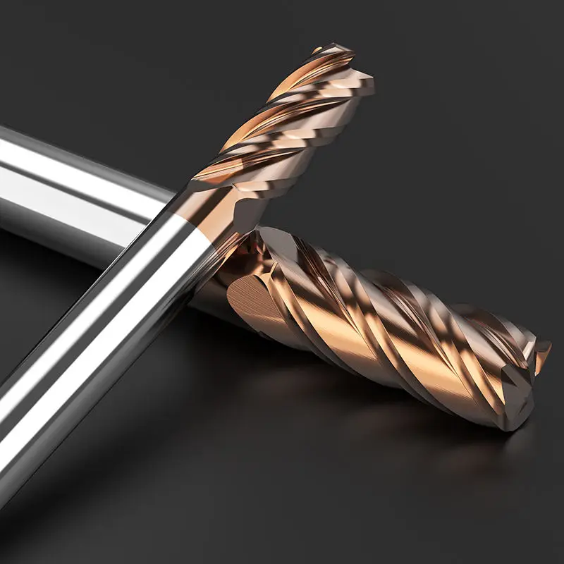 HUHAO 4-edge tungsten steel alloy round nose milling cutter nose end mill H12170201