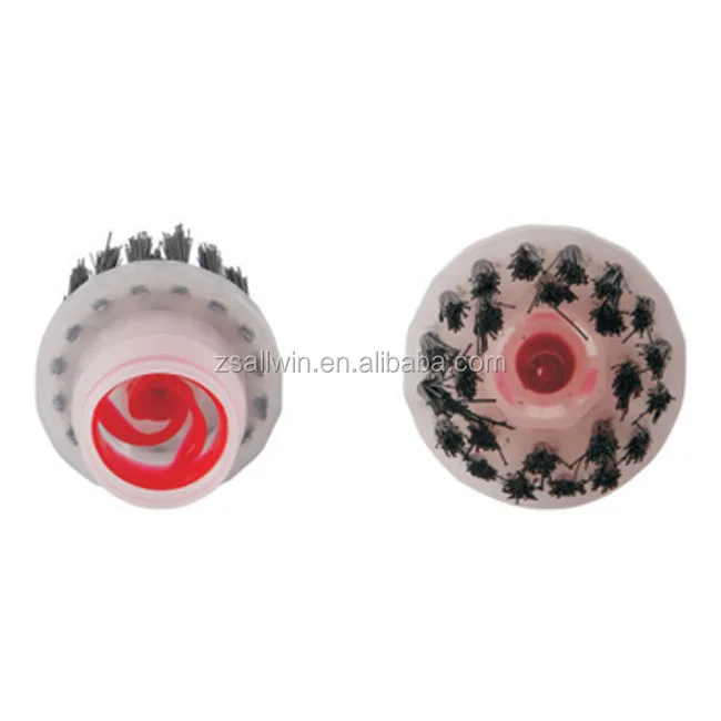 Liquid bottle shoe applicator tip round 2.6cm caliber transparent black plastic hair brush shoe polish applicator