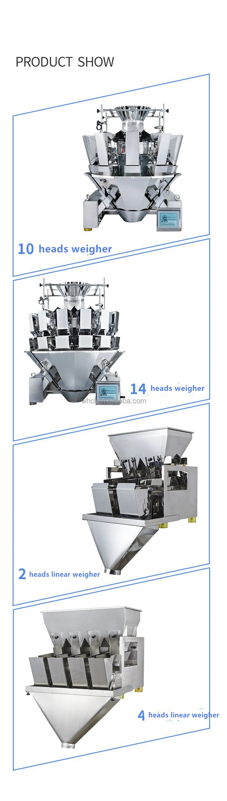 High Accuracy  Weigh Sensor Multi 2/4/10/14 Tea Heads Beans Sugar Granule Salt Weighing Linear Weigher