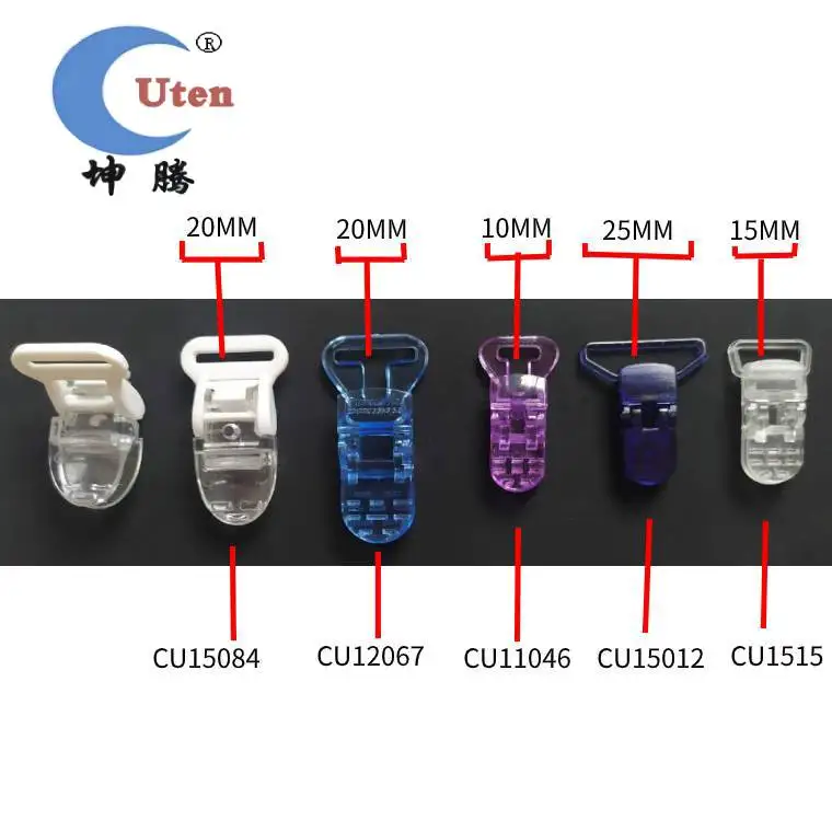 factory supply clear plastic suspender pacifier clip for garment accessories