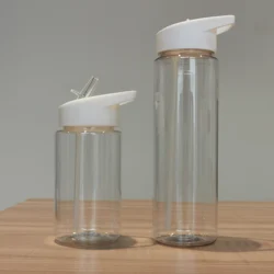 Bpa free high quality popular custom portable 500ML clear SK insulated plastic school children kids water bottle with straw