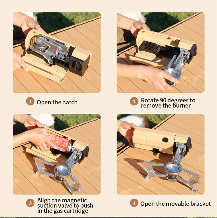 Camping Gas Stove Portable Folding Stove Outdoor Hiking Bbq Travel Cooking Grill Cooker Cassette Gas Burner