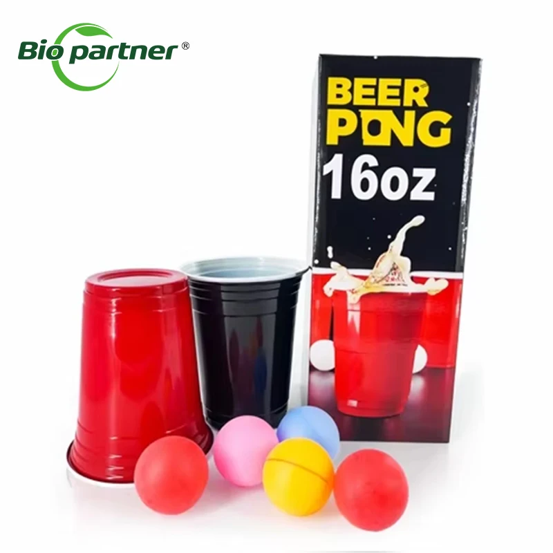 Plastic Reusable Beverage Cup drinking Beer Red Disposable Party Beerpong Game Cold Drinking Pp Plastic Cups