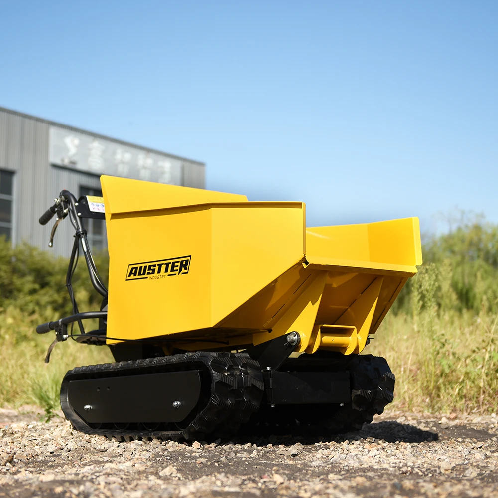 AUSTTER Professional Gardening Tool 500kg Gasoline Engine Powered Track Small Mini Dumper Truck in Factory Price