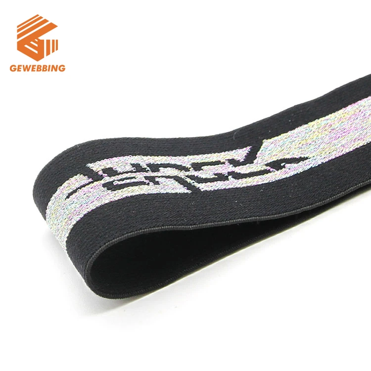 Recycled Elastic Band Soft Recycled Polyamide Webbing 38mm 50mm Elastic Webbing Belt Jacquard Elastic Band With Logo