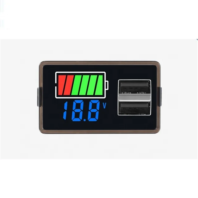 DC Digital Display Lithium Battery Car on-board Voltage and Current Display Dual USB Electric Voltage Meter Voltmeter Ammeter