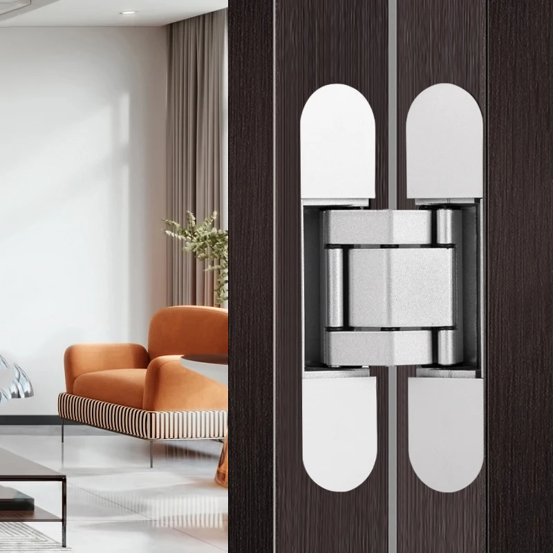 Zinc alloy Heavy Duty Bearing 80Kg Indoor 180 Degree Adjustable Invisible Concealed Hidden Wooden Door Hinges