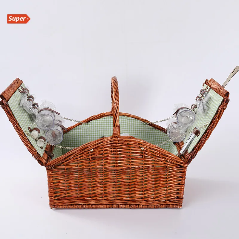 Superior Quality China Wicker Picnic Baskets With Lid And Handle