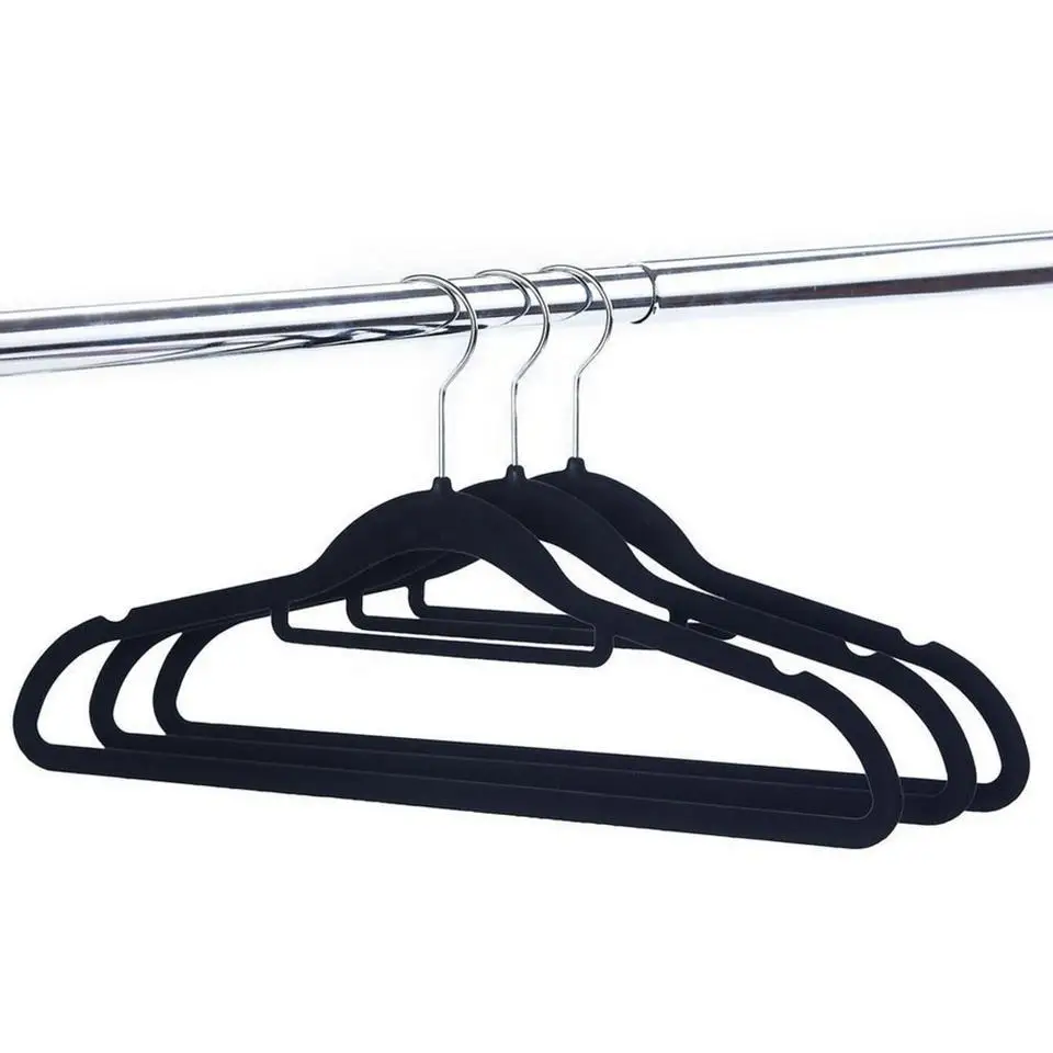 2020 New Non slip Black pink Velvet Hangers Wholesale Clothes Suit Hanger