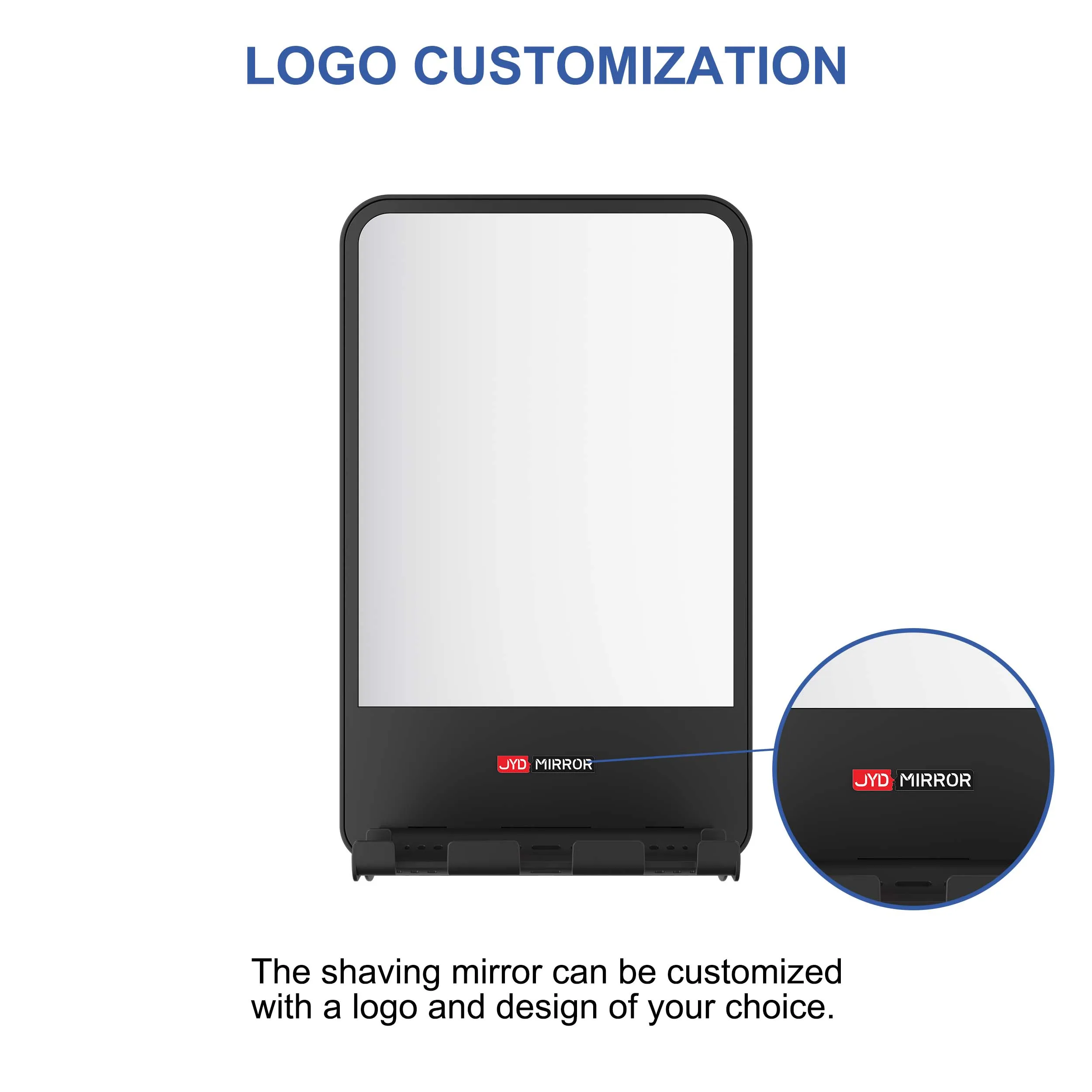 Upgraded Bathroom No-Drilling Razor Holder Adjustable Custom Logo Wall Mounted Anti Fog Makeup For Shaving Fogless Shower Mirror