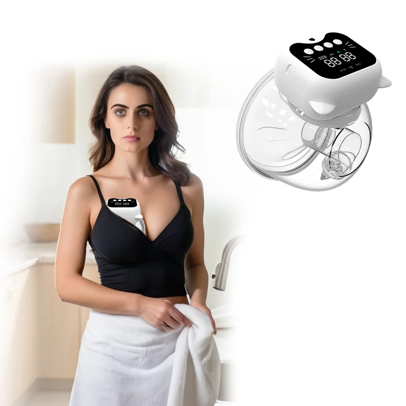 Wholesale Price Custom Portable Breast pump OEM Milk Collector Hands Free Intelligent Electric Bra Wearable Breast Pump
