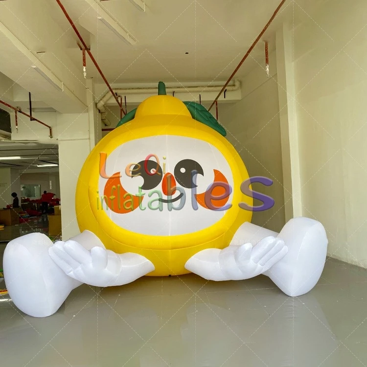 3m grapefruit inflatable cartoon model for decoration factory price lovely display sitting inflatable grapefruit cartoon model