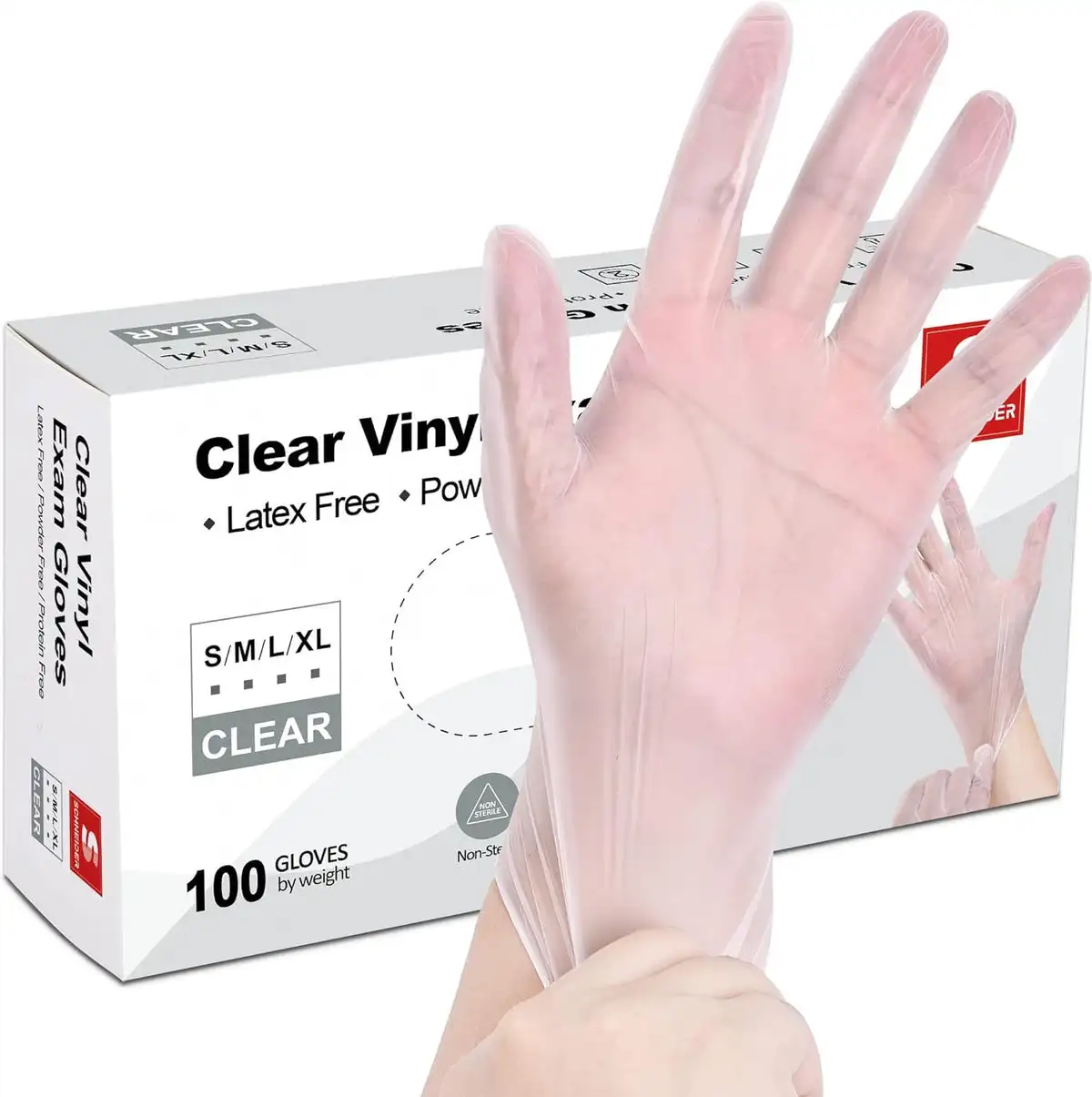 Powder free vinyl gloves  ezuk vinyl gloves - clear powder free medium (2 pa vinyl hand gloves- disposable