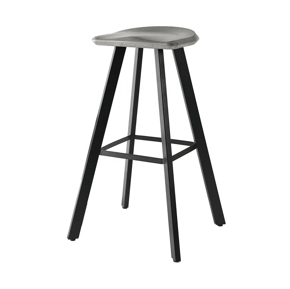 BENTU A modern industrial style chair high metal leg concrete bar stool for commercial home bar kitchen island
