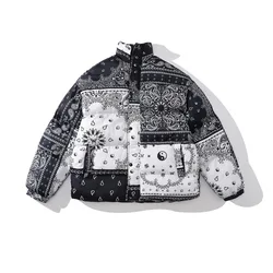 Fashionable Warm Winter Bubble Coats Long Sleeve Bandana Jacket Mens