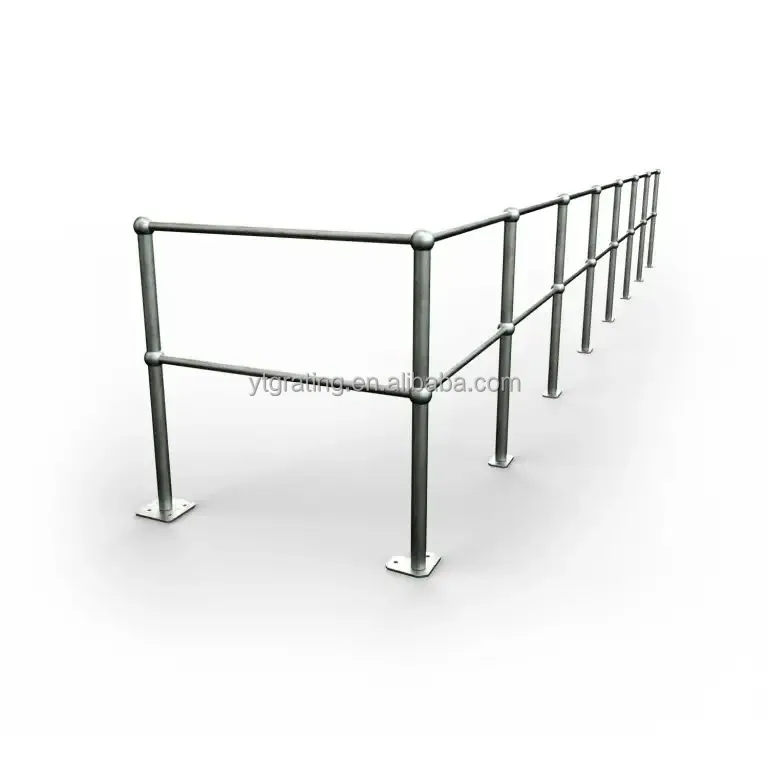 Factory Direct Sales Galvanized Steel Ball Stanchion Ball Joint Post Handrails Pipe Railing High Metal Building Materials