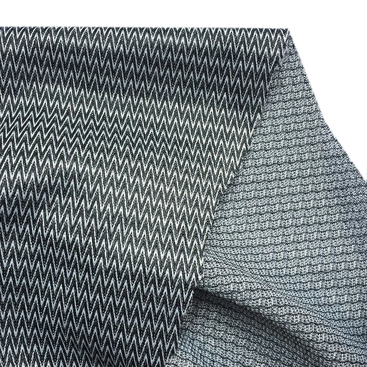 Water Repellent  W stripes Bicolor 100% Polyester Knit Fabric for outdoor safety shoes insoles shoe pad