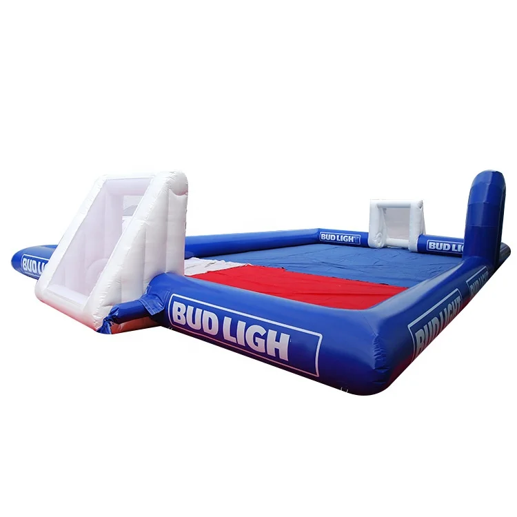 Factory 15x8m Giant Inflatable Soap soccer Field Soccer Pitch for Sale