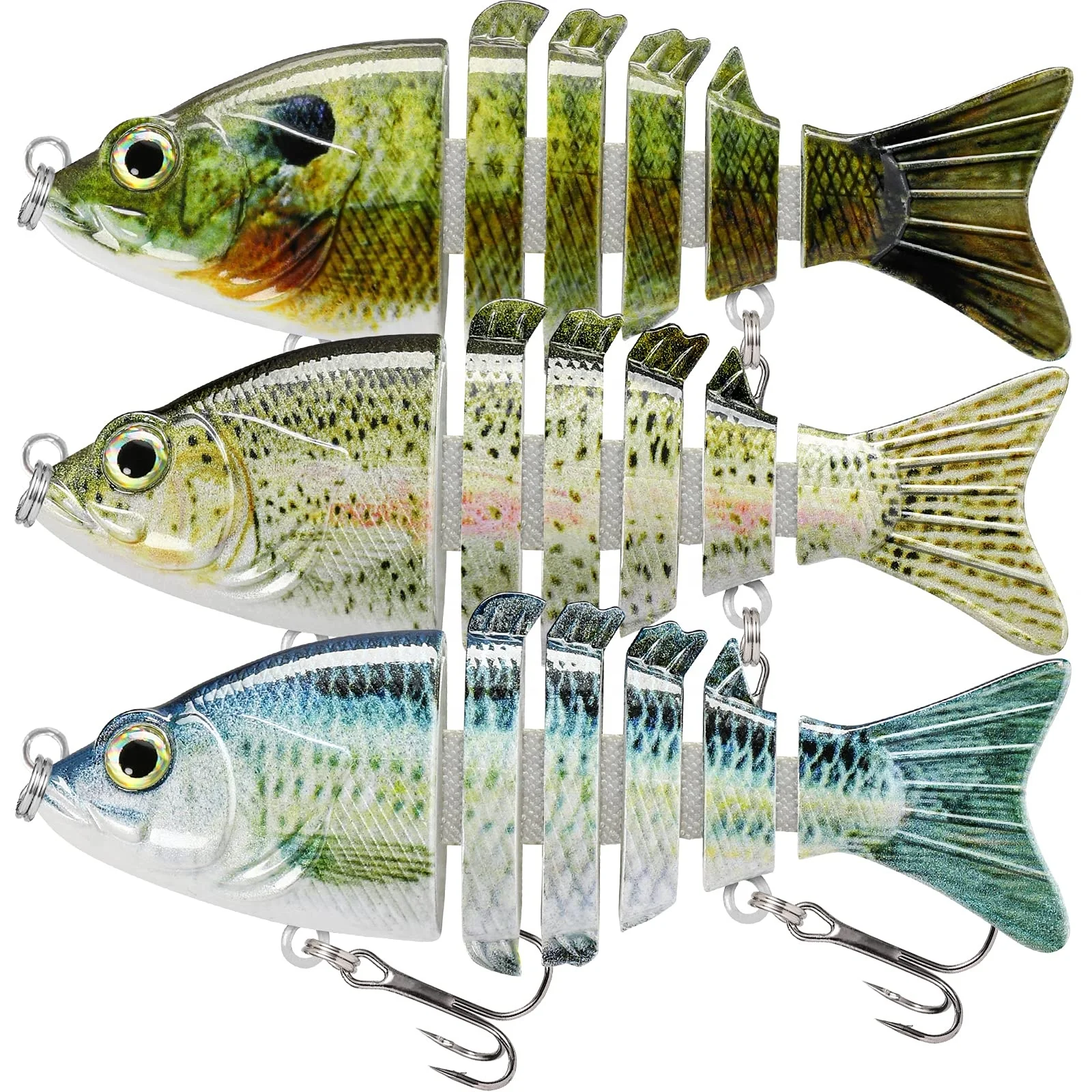 Truscend Promote bass pike trout hard plastic body artificial bionic multi jointed swimbait fishing lure for freshwater