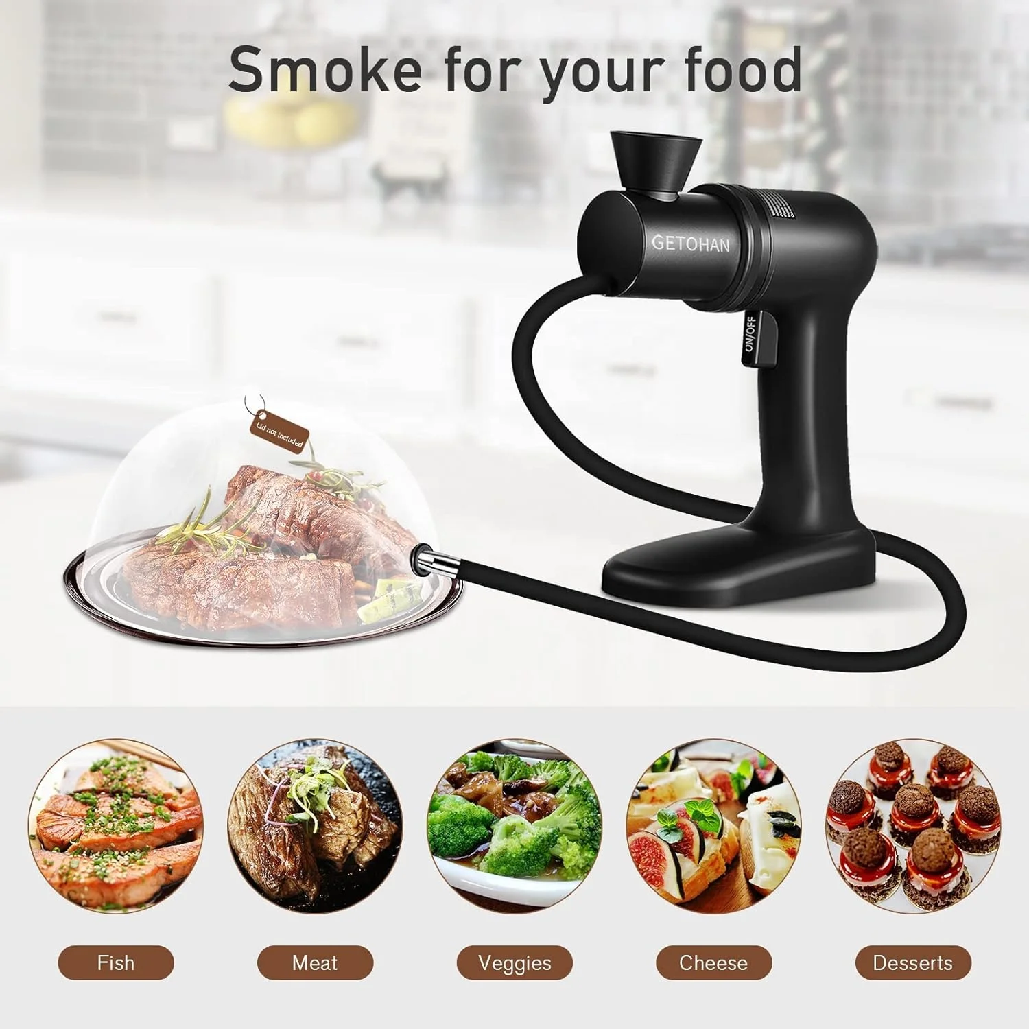 Old Fashioned Cocktail Smoker Kit Infuse Whiskey Bourbon Smoking Gun Disk Lid Wood Chips Perfect Bar Tools Food Drink Smoking