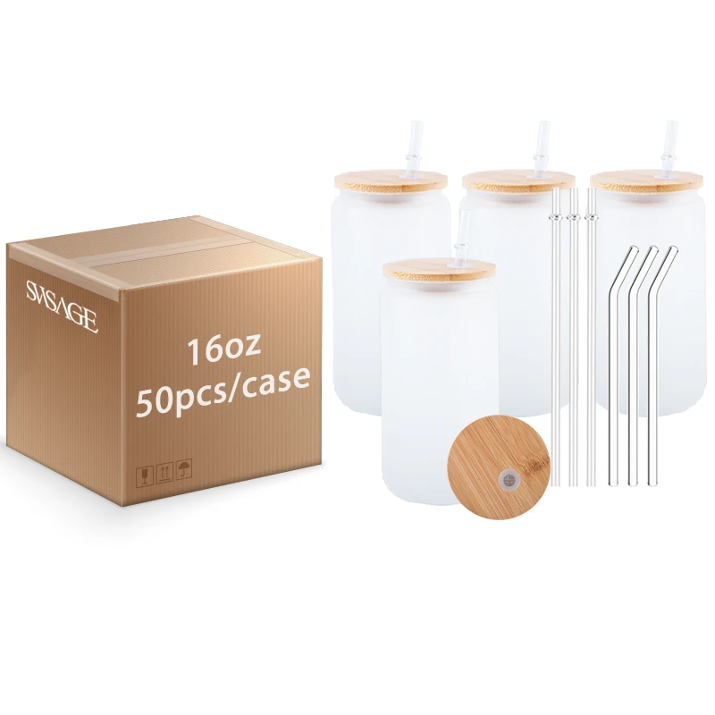 Usa Warehouse Custom 16Oz 20 Oz Soda Beer Jars Can Shaped Double Walled Snow Globe Frosted Glass Cup With Lids And Straws