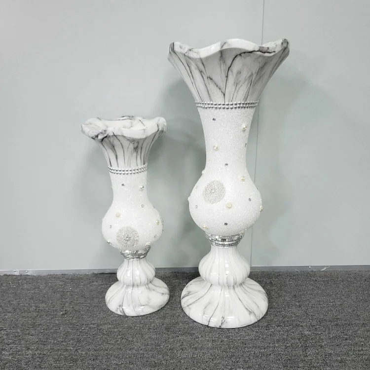 White luxury home decoration vase set hand made modern wholesale resin flower pot