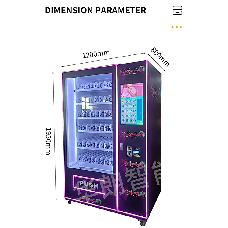 Wholesale automatic food vending machines large capacity machine 21.5 inch touch screen spring vending machine for sale