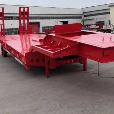 Widely Used Lowboy Truck Semi Trailer, 3 Axle 40ton-80ton price low bed trailers