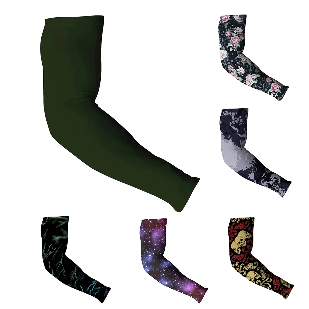 High elastic unisex black biking football volleyball cooling arm sunscreen sleeves sport uv protection