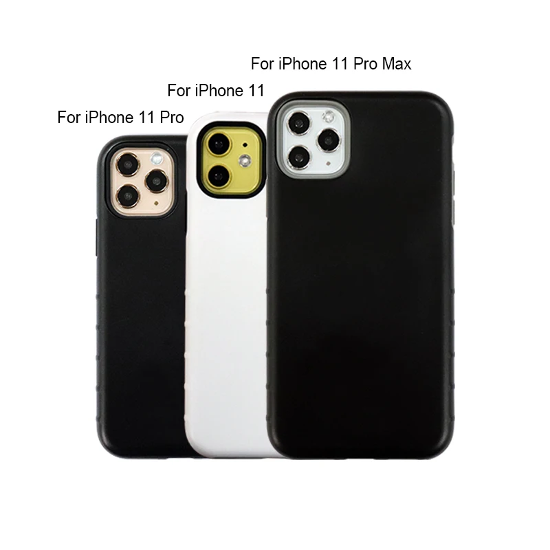 3D Sublimation Blanks 2 in 1 PC Silicon  Phone Case for Iphone with custom Printing
