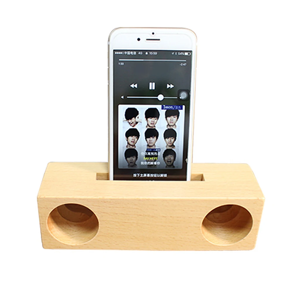 Mobile Phone Loudspeaker Speaker Phone Holder Indoor Bamboo Stand Multifunctional Sound Amplifier Desktop Stand