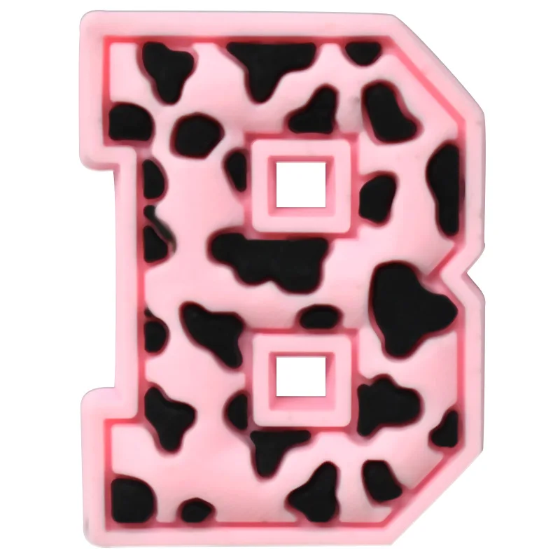 Wholesale Leopard Rubber Pvc Alphabet Abc and Numeric Elements Shoes Accessories Shoe Designer Charms for Clogs Silicone Charms
